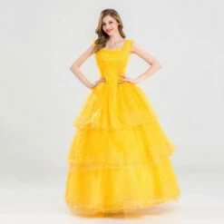 Disney Beauty And The Beast 2017 Belle Cosplay Costume Yellow Dress Halloween Costume -Cosplay Cove Shop 2017 movie fantasia beauty and the beast princess belle cosplay costume emma watson belle long dress.jpg 640x640
