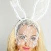 Halloween White Lace Long Bunny Ears Headband Costume