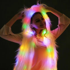 LED Fur Scarf -Cosplay Cove Shop hlw ledfurscarfhood 1