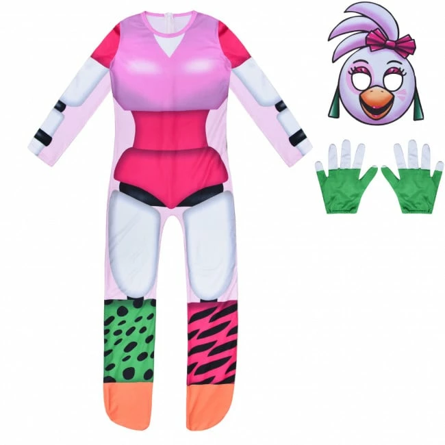 Glamrock Chica Five Nights At Freddy's Lycra Cosplay Costume 1 Glamrock Chica Five Nights At Freddy's Lycra Cosplay Costume