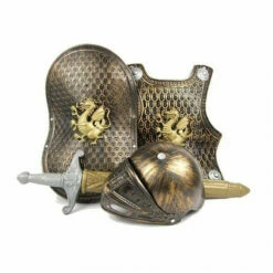 Halloween Kids Dragon Knight Costume Sword, Helmet, Shield, Breastplate -Cosplay Cove Shop knight dragon gold