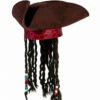 Tigerdoe Pirate Hat With Dreadlocks - Tricorn Pirate Hat